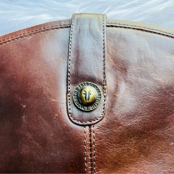 Frye boots - size 7.5 dark brown all leather pull on boots - Picture 7 of 9